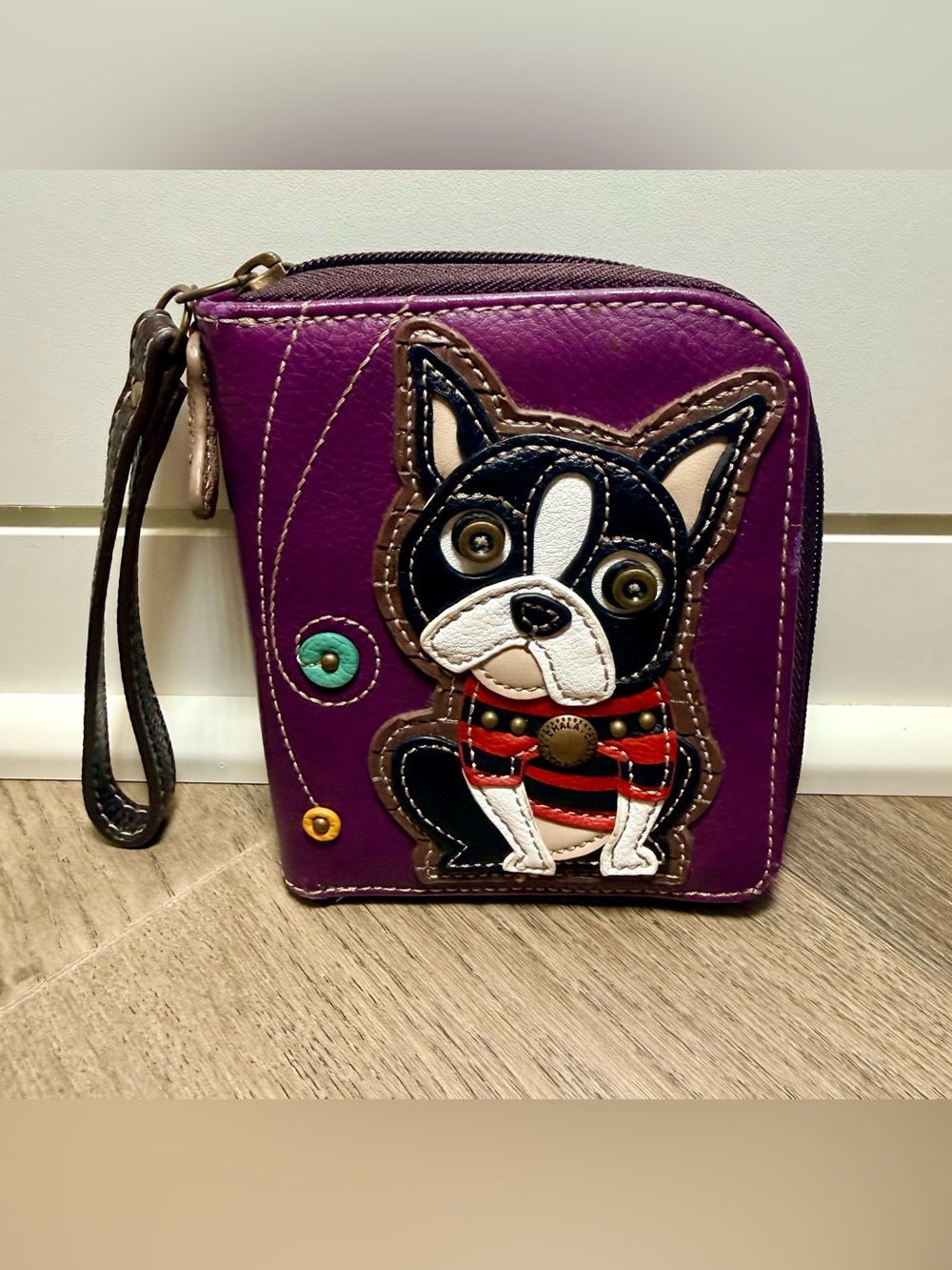 Chala Boston Terrier Zip-Around
Wristlet Wallet